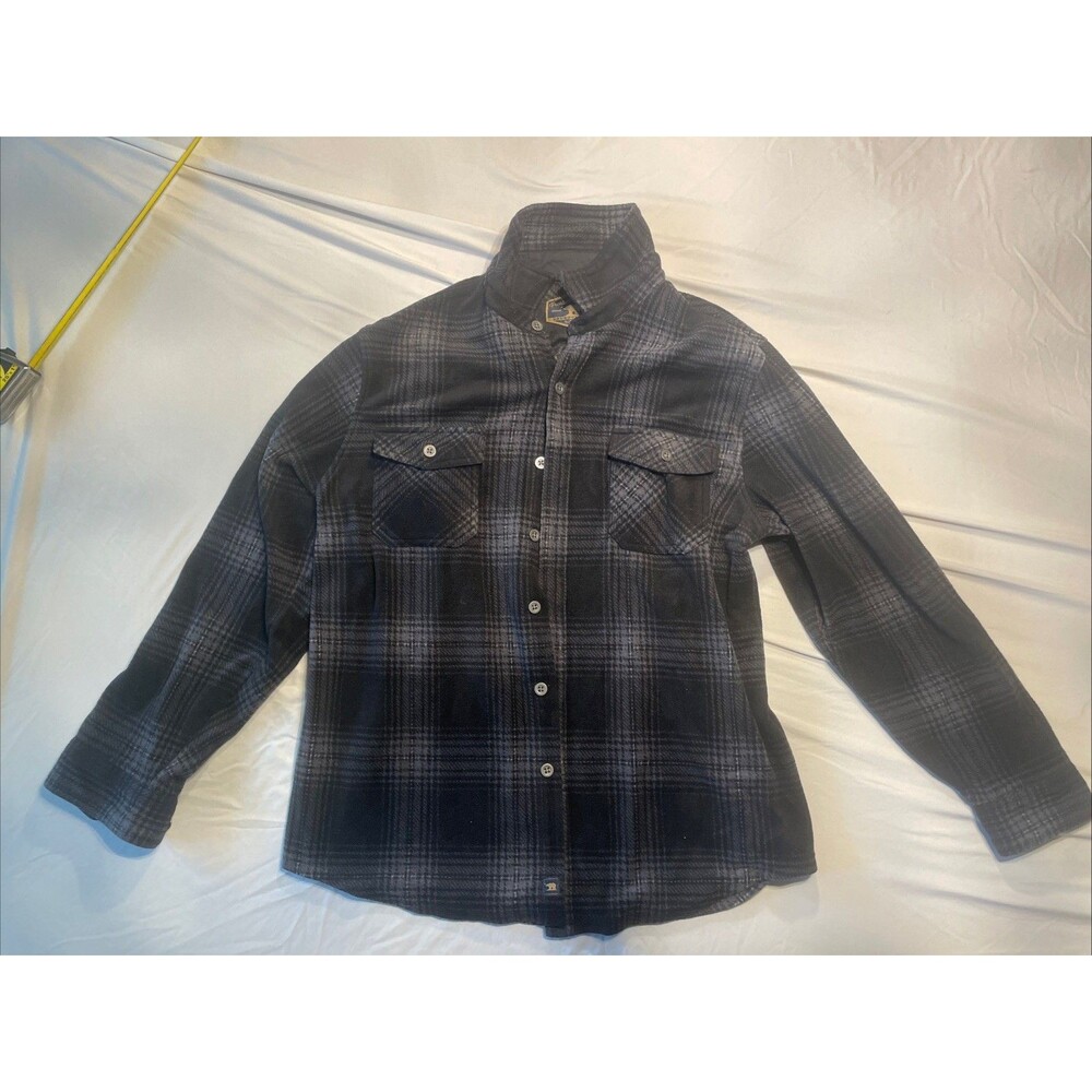 Freedom Foundry XL Gray Black Long-Sleeve Plaid Men Flannel Button-Down Shirt